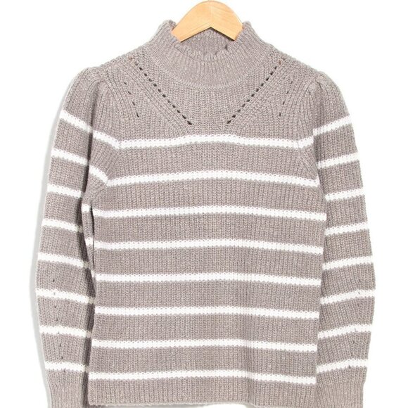 𝅺FEMME By Design BNWOT Scalloped Mock Neck Striped Sweater Small - Picture 8 of 8